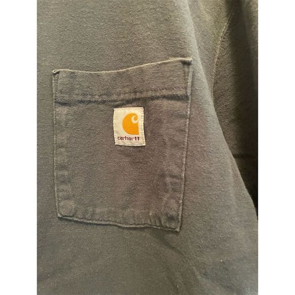Carhartt Men's Blue Heavyweight Short Sleeve Pocket T-Shirt Size M - Picture 2 of 6